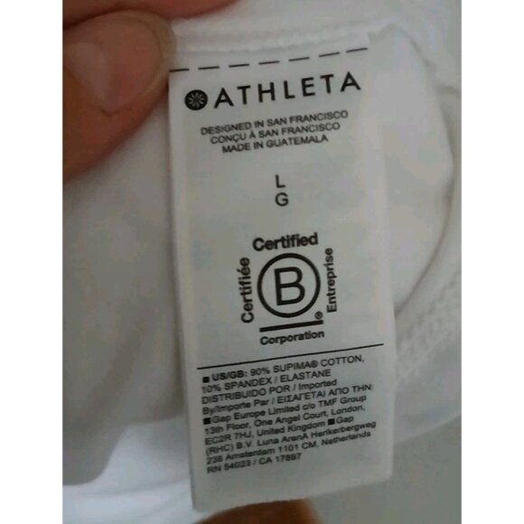 Athleta Essentials Tank Top Size Large White Scoop Neck Gym Cotton - Picture 6 of 8